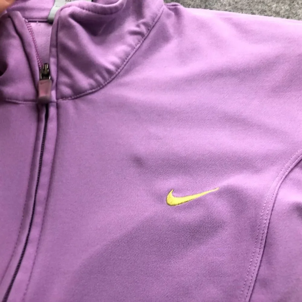 Nike Jacket Womens Medium Purple Full Zip Track Running Hiking Dri Fit Y2K VTG * - Picture 5 of 13